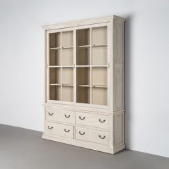 Alternative view of Armário Branco Escovado Madeira De Pinho 180 X 44 X 240 Cm