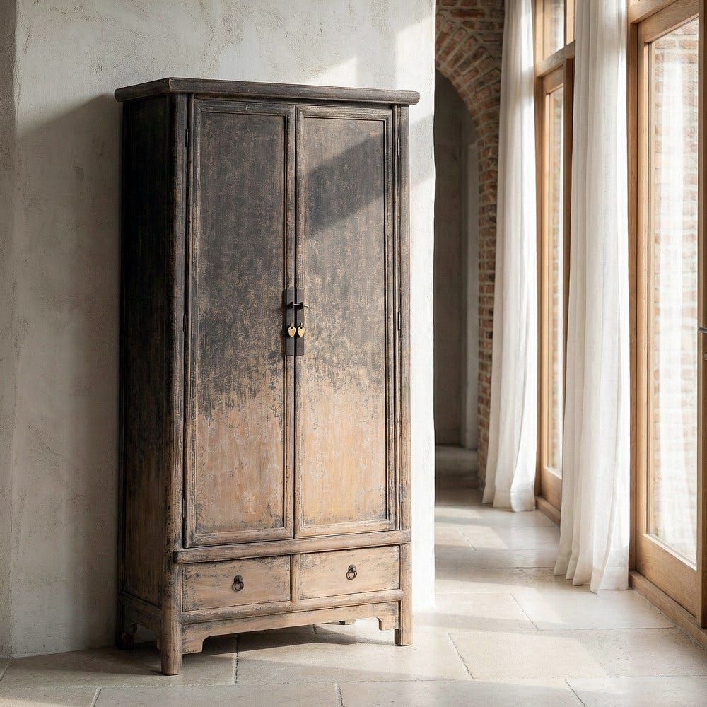 Armário de Madeira De Pinho Quarto 100 X 45 X 190 Cm