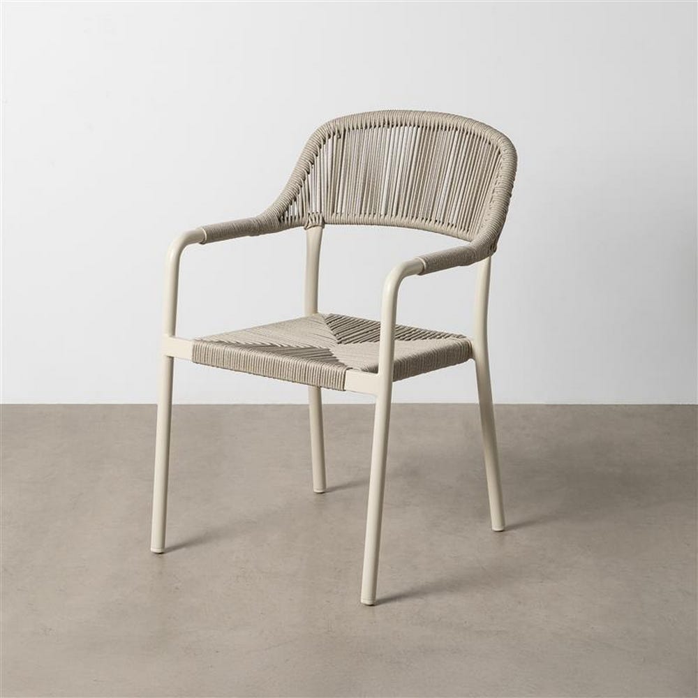 Cadeira Taupe Old Alumínio-Palhinha Pe 57 X 61 X 82 Cm (2 unidades)