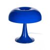 Candeeiro de mesa em vidro azul e metal