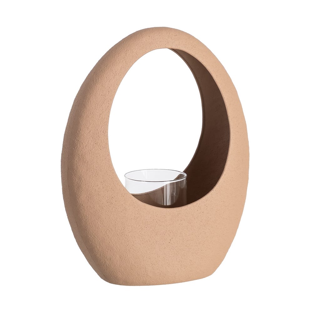 Castiçal. Areia Metal-Cristal 27 X 11