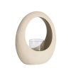 Castiçal. Metal-Cristal Bege 22 X 8