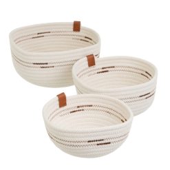 Cesto S/3 Corda Polialgodão 26 X 26 X 11 Cm
