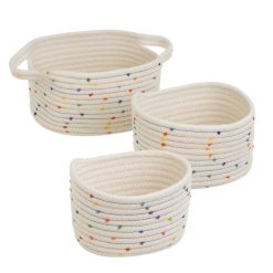 Cesto S/3 Corda Polialgodão 30 X 18 X 14 Cm