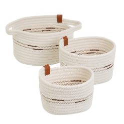 Cesto S/3 Corda Polialgodão 30 X 18 X 14 Cm