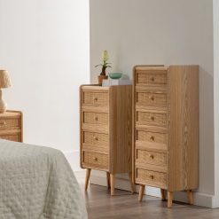 Alternative view of Cómoda Paulonia Natural - Mdf Madeira 40 X 30 X 104 Cm
