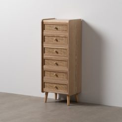 Cómoda Paulonia Natural - Mdf Madeira 40 X 30 X 104 Cm