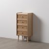 Cómoda Paulonia Natural - Mdf Madeira 40 X 30 X 87 Cm