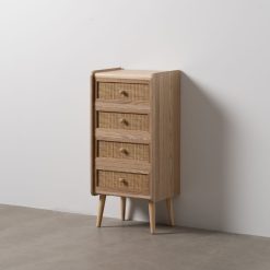 Cómoda Paulonia Natural - Mdf Madeira 40 X 30 X 87 Cm