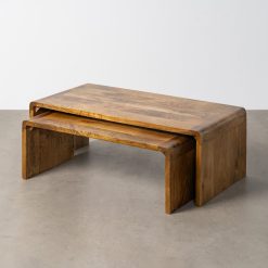 Alternative view of Conjunto de 2 mesas de centro Mel Madeira Mango 100 x 50 x 35 cm