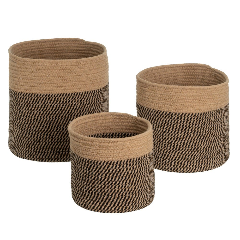 Conjunto de 3 cestos Corda castanhos, 30 x 30 x 30 cm - Image 3