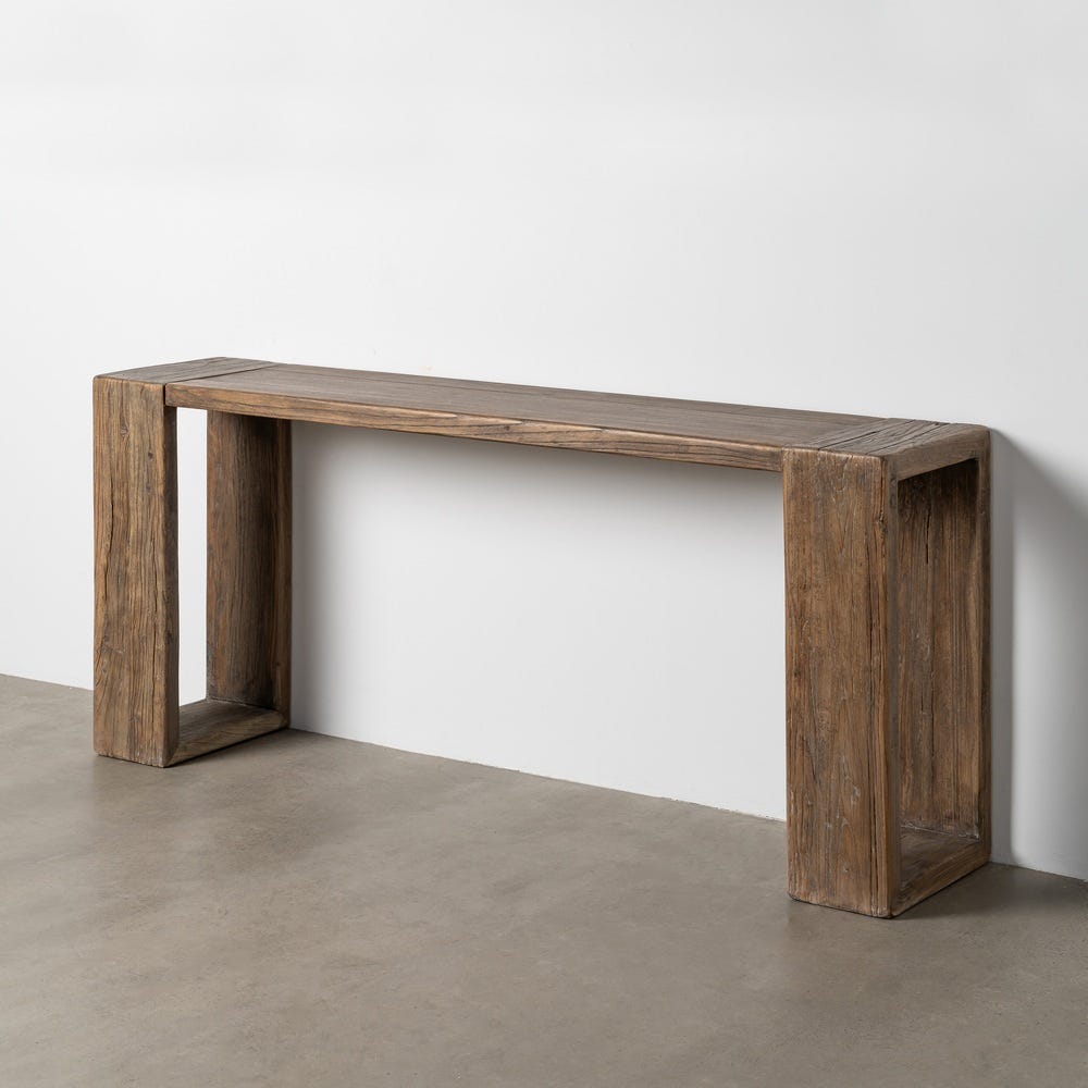 Consola de entrada em madeira de olmo