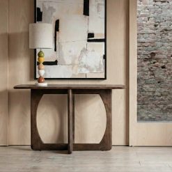 Consola em madeira de manga castanho Madeira 130 x 40 x 75 cm