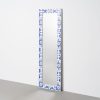 Espelho com Textura Madeira Branco-Azul Espelho 53 X 2 X 155 Cm