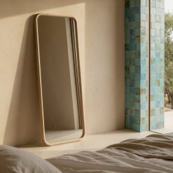 Espelho em Madeira Natural Madeira Decoração. 60x3x170cm