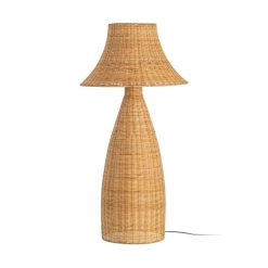 Lampada Chão Natural Rotim Iluminação 60 X 60 X 118