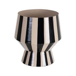 Listras Branco-Preto Metal Vidro 21 X 21 X 21