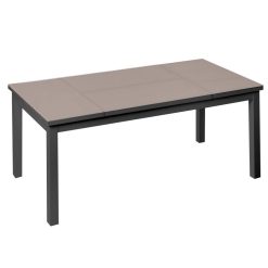 Mesa Dobrável em Alumínio Grafite-Taupe 120 X 60 X 48