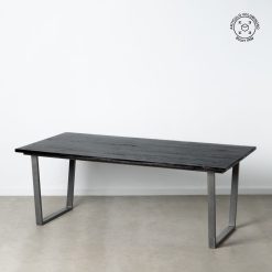 Mesa Jantar Preto Madeira / Metal 200 X 100 X 78 Cm