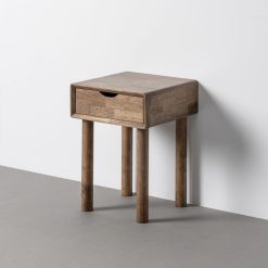 Mesa de Cabeceira castanho Madeira Amy 40 X 40 X 55 Cm