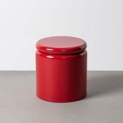 Mesa de apoio em MDF laqueado vermelho - Sala 40 x 40 x 43 cm