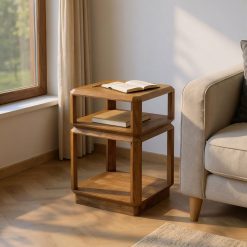 Mesa de apoio em madeira de mangueira castanho Madeira