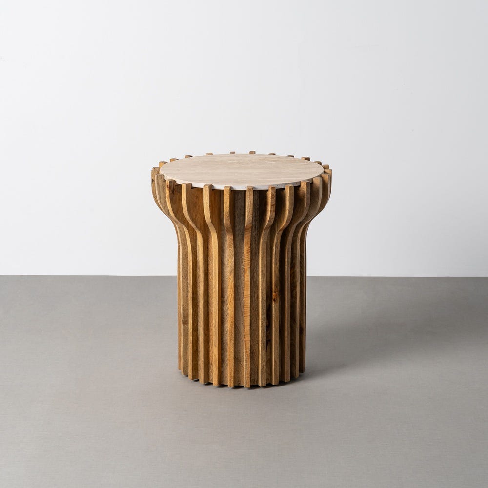 Mesa de apoio para sala em mármore Madeira