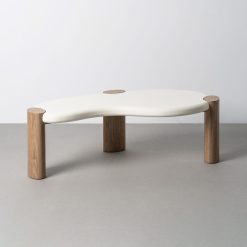 Alternative view of Mesa de centro Branco-Natural MDF - Sala 125 x 60 x 41 cm