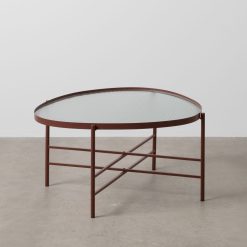Mesa de centro Telha em metal e vidro