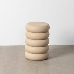 Mesa de centro bege em aço