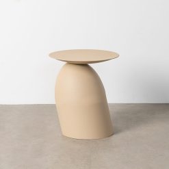 Mesa de centro bege em aço