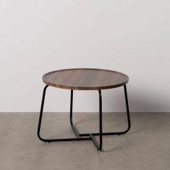 Mesa de centro castanho em MDF e metal