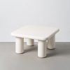 Mesa de centro em MDF laqueado creme - Sala 78 x 78 x 41 cm
