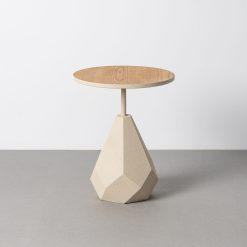 Mesa de metal creme 45 x 45 x 56 cm