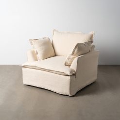 Poltrona Madeira Bege / Room Tído 115 x 109 x 97 cm