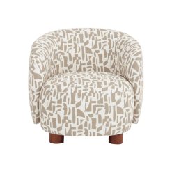 Alternative view of Poltrona estampada Creme-Bege 80 x 82 x 62 cm