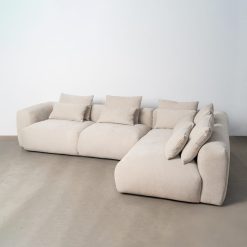 Sofá Chaise Longue Direita Creme Tído 307 X 202 X 81 Cm