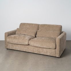 Sofá-cama de metal e MDF cor taupe antigo
