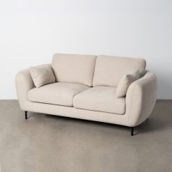 Sofá de 2 lugares Creme Telido-Metal 189 x 92 x 88 cm