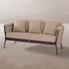 Sofá de 2 lugares Rebecca em alumínio cor taupe