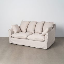 Sofá de 2 lugares bege Dmf-Tela Room 212 x 104 x 84 cm