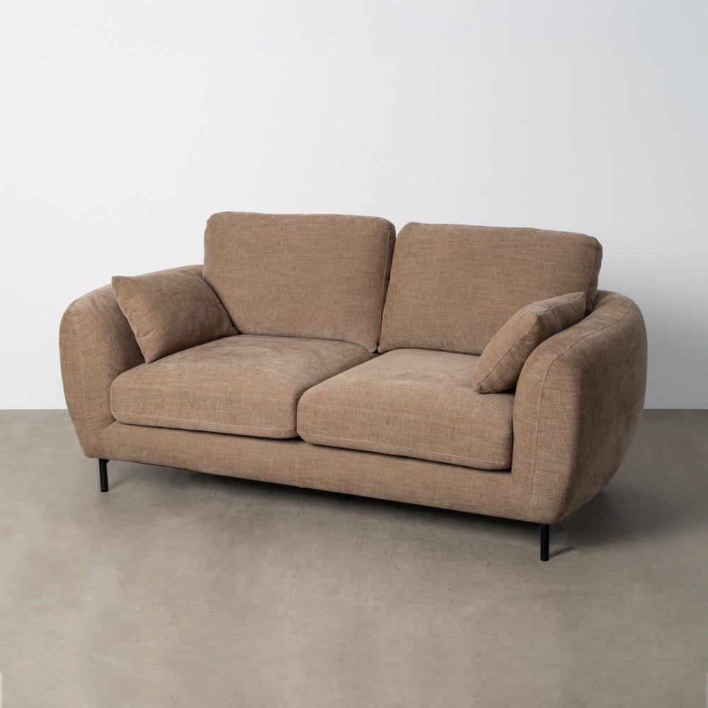 Sofá de 2 lugares castanho claro