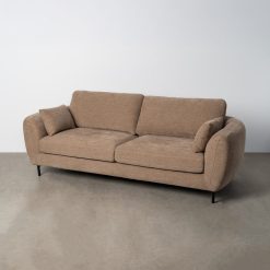 Sofá de 3 lugares castanho claro 229 x 92 x 88 cm