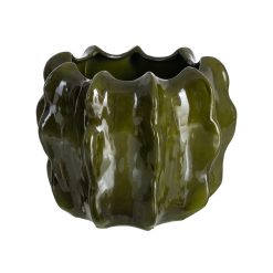 Vaso de cerâmica verde decorativo