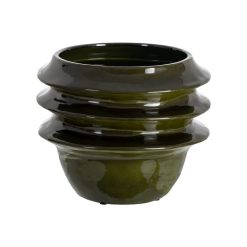 Vaso de cerâmica verde decorativo para flores