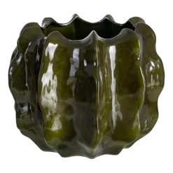 Vaso de cerâmica verde decorativo para flores