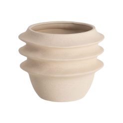 Vaso de flores decorativo em cerâmica creme