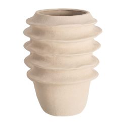 Vaso de flores decorativo em cerâmica creme