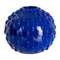 Vaso decorativo de cerâmica azul