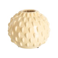Vaso decorativo de cerâmica creme